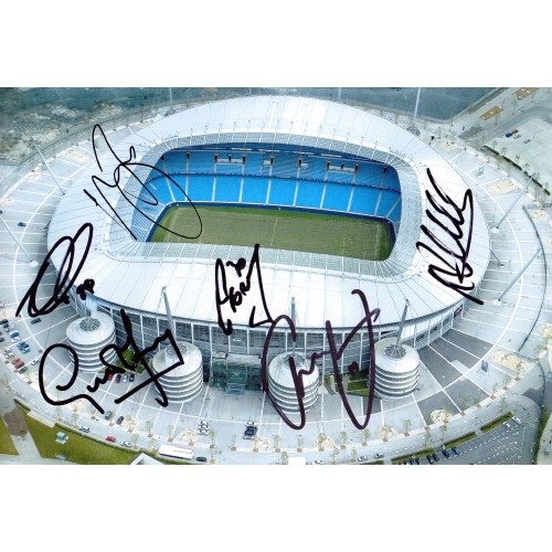 Manchester City Multi Signed 8x12 Photograph 2011-2012 Champion Winning Season